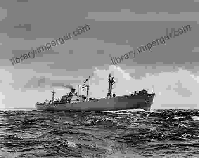 A Black And White Photograph Of A Liberty Ship Sailing During World War II. Wartime Standard Ships