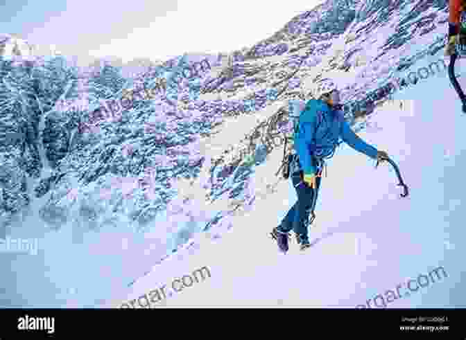 A Climber Ascends A Steep Mountain, With A Breathtaking View Of The Summit Ahead Closer To The Sun