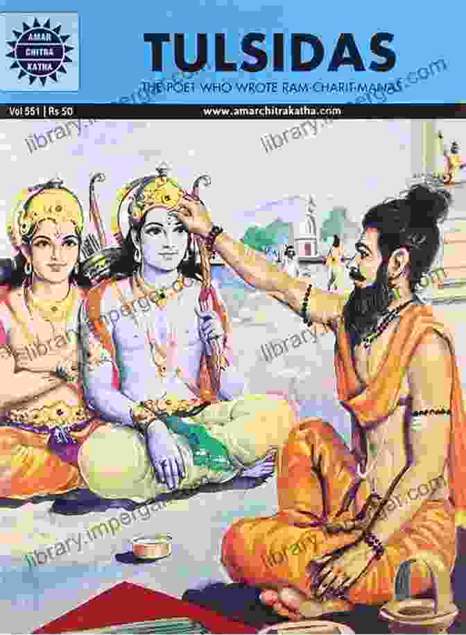 A Depiction Of Tulsidas Reciting The Ramacharitmanas, Surrounded By Devotees Triveni Sangam Volume 5 Sundarakandam: The Three Ramayanas Of Valmiki Tulasidas And Kamban A Comparative Retelling (Triveni Sangam The Three Ramayanas And Kamban A Comparative Retelling)