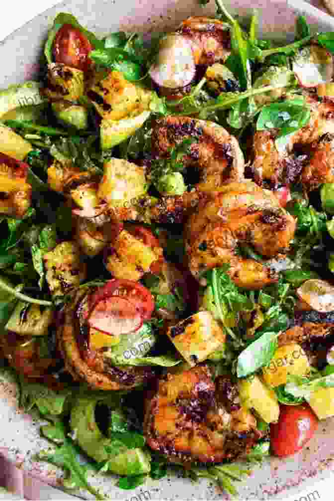 A Vibrant Green Salad With Grilled Shrimp And A Tangy Dressing Ketogenic Plan: Recipes To Lose Weight: High Fat Recipes