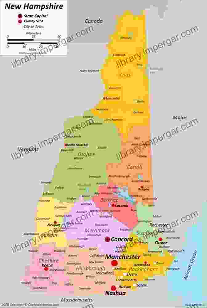 Map Of New Hampshire With Pins Marking The Locations Of Various Curiosities Mentioned In The Book. New Hampshire Curiosities 2nd: Quirky Characters Roadside Oddities Other Offbeat Stuff (Curiosities Series)